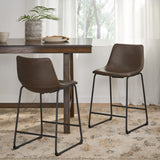 Vintage Style Brown 24-Inch Counter Stool (Set of 2) - NH114892