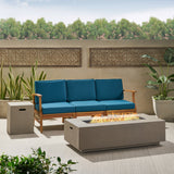 Outdoor 3 Seater Wood Fire Pit Sofa Set - NH406503