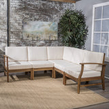 Indoor Farmhouse 5 Piece Sectional Sofa Chat Set - NH107203