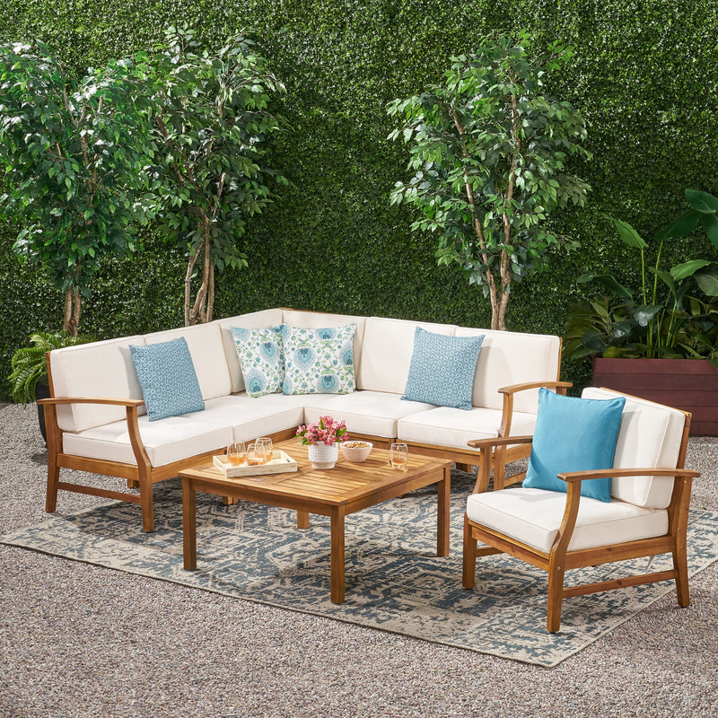 6-Seater Outdoor Wooden Sectional - NH132203