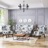 Mid-Century Modern 3-Piece Fabric Chairs & Couch Living Room Set - NH239503