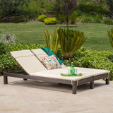 Outdoor Dual Wicker Chaise Lounge w/ Water Resistant Cushions - NH665003