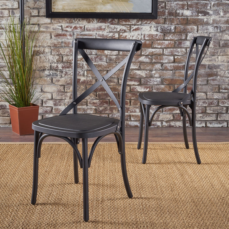 Farmhouse Plastic Nylon Dining Chairs, Set of 2 - NH639103