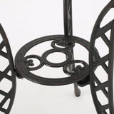 Traditional Outdoor 3-Piece Black with Bronze Cast Aluminum Bistro Set - NH080992