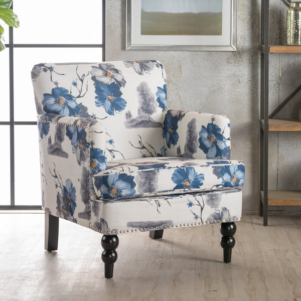Floral Print Fabric Club Chair - NH934003