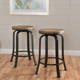 Modern Industrial Swiveling Counter Stool (Set of 2) - NH220113