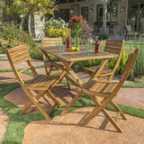 Outdoor Natural Finish Acacia Wood Foldable Dining Set - NH908992