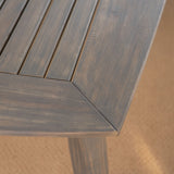 Outdoor Acacia Wood Rectangular Dining Table, Gray - NH831503