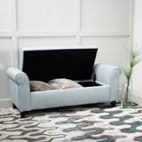 Rolled Arm Tufted Fabric Storage Ottoman Bench - NH328992