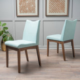 Fabric & Wood Finish Mid-Century Modern Dining Chairs (Set of 2) - NH120003