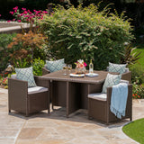 Outdoor Wicker 5Pc Dining Set w/ Water Resistant Cushions - NH798003