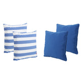 Outdoor Striped Water Resistant Square Throw Pillows - Set of 4 - NH599203
