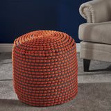 Handcrafted Modern Water-Resistant Fabric Ottoman Pouf - NH807103