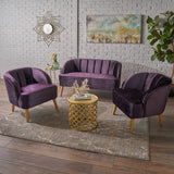 Velvet 3-Piece Velvet Chairs & Couch Living Room Set - NH765303