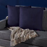 Traditional Square Fabric Throw Pillow with Tassel Accents - NH767203