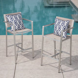 Outdoor Mesh 29.50 Inch Barstools with Rust-Proof Aluminum Frame - NH852403