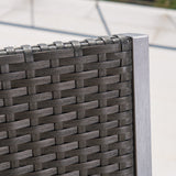 Outdoor Modern 3-Piece Gray Wicker Bar Set with Aluminum Frame - NH853003