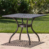 Outdoor Patina Copper Cast Aluminum Square Dining Table - NH376003