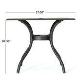 Outdoor Patina Copper Cast Aluminum Square Dining Table - NH376003