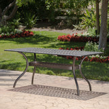 Outdoor Patina Copper Cast Aluminum Dining Table - NH276003