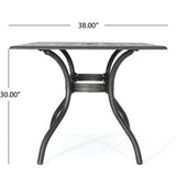 Outdoor Patina Copper Cast Aluminum Dining Table - NH276003