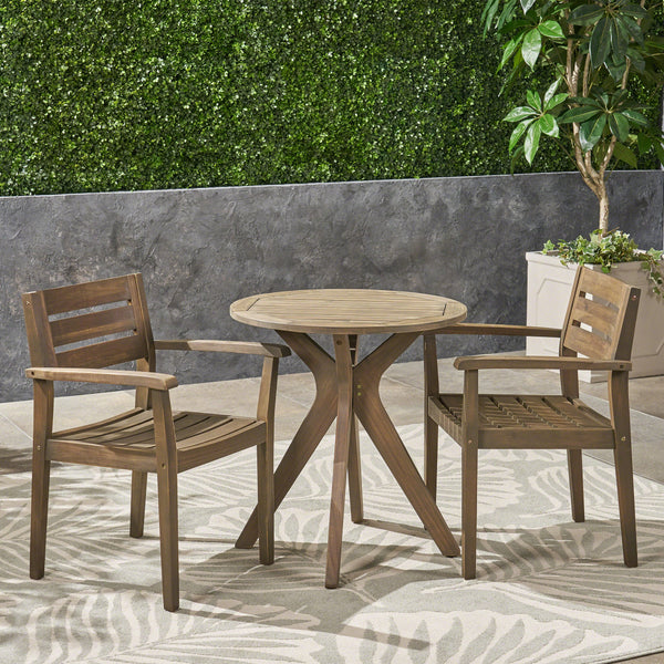Outdoor 3 Piece Acacia Wood Bistro Set - NH920503