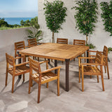 Outdoor 8 Seater Acacia Wood Dining Set - NH390013