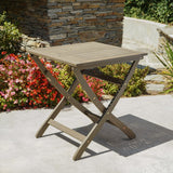 Outdoor Foldable Grey Finished Acacia Wood Bistro Table - NH702103