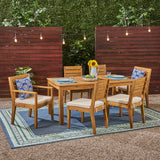 Outdoor 6-Seater Acacia Wood Expandable Dining Set - NH705603