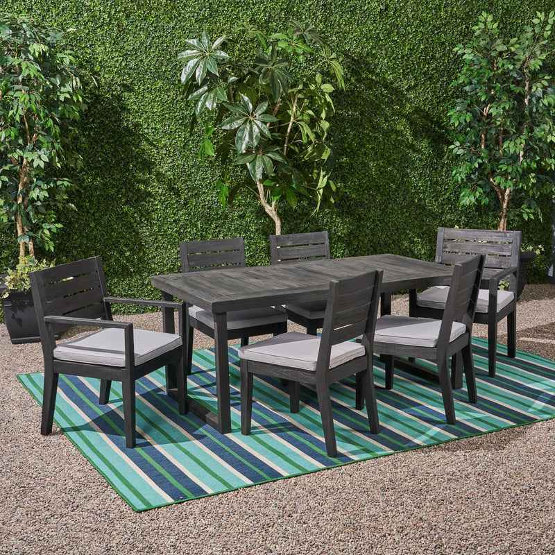Outdoor 6-Seater Acacia Wood Dining Set - NH905603