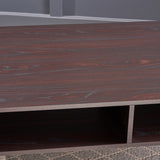 Mid Century Modern Faux Wood Overlay Coffee Table - NH893403
