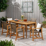 Outdoor 6 Seater Acacia Wood Dining Set - NH433013