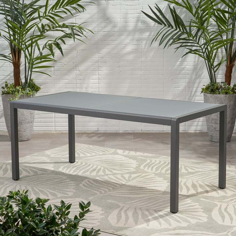 Outdoor Aluminum Dining Table with Tempered Glass Table Top - NH439013