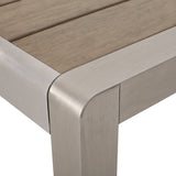 Outdoor Modern Aluminum Dining Table with Faux Wood Table Top - NH849013