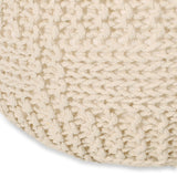 Modern Knitted Cotton Round Pouf - NH121413