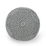 Modern Knitted Cotton Round Pouf - NH321413