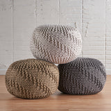 Fabric Hand Knit Pouf - NH107992