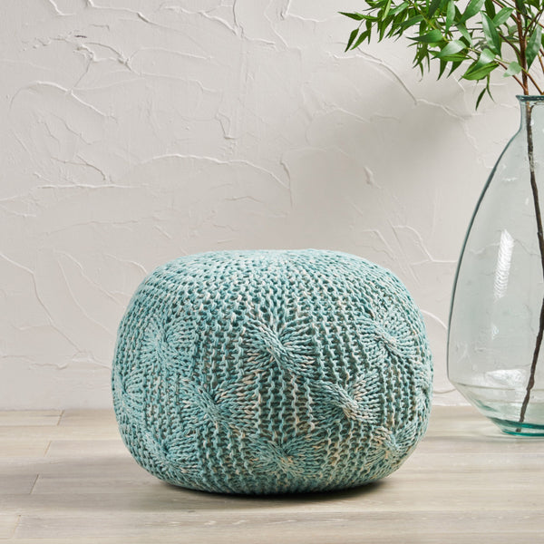 Handcrafted Modern Fabric Weave Pouf - NH407992