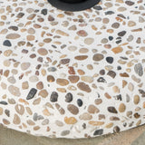 Outdoor Colorful Stone Concrete and Black Steel Unbrella Base - NH973003