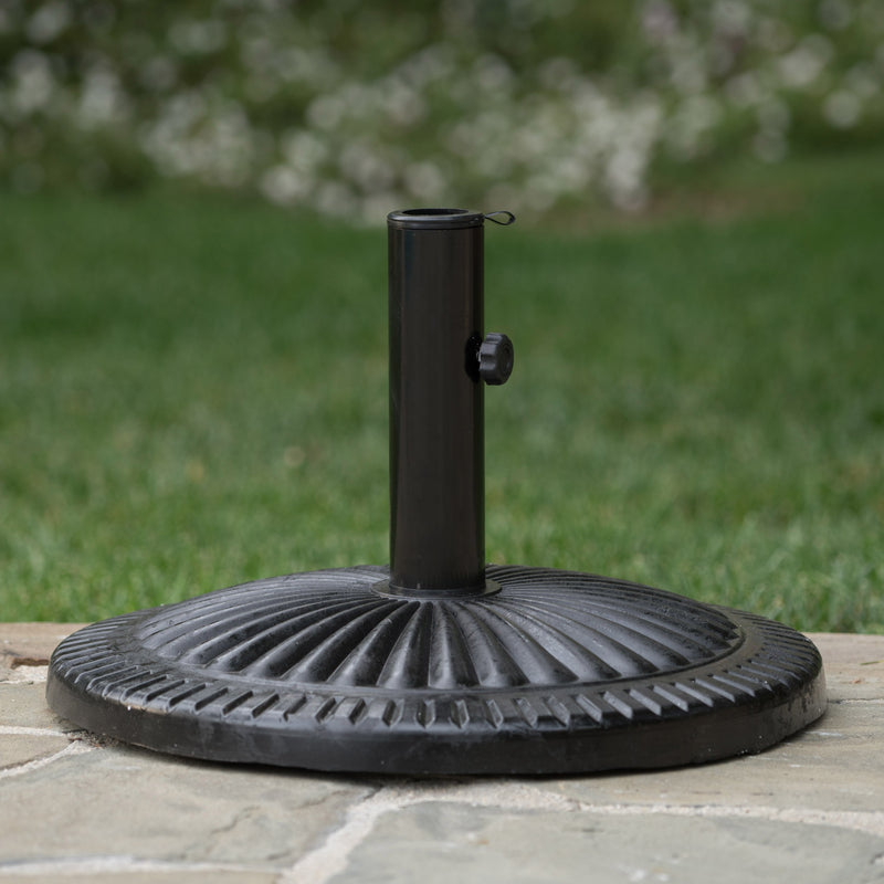 Outdoor Black Resin and Steel Umbrella Base - NH283003