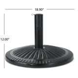 Outdoor Black Resin and Steel Umbrella Base - NH283003