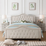 Fabric Fully Upholstered Queen Bed Set - NH211003
