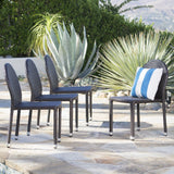 Outdoor Wicker Stacking Chairs with an Aluminum Frame (Set of 4) - NH342103