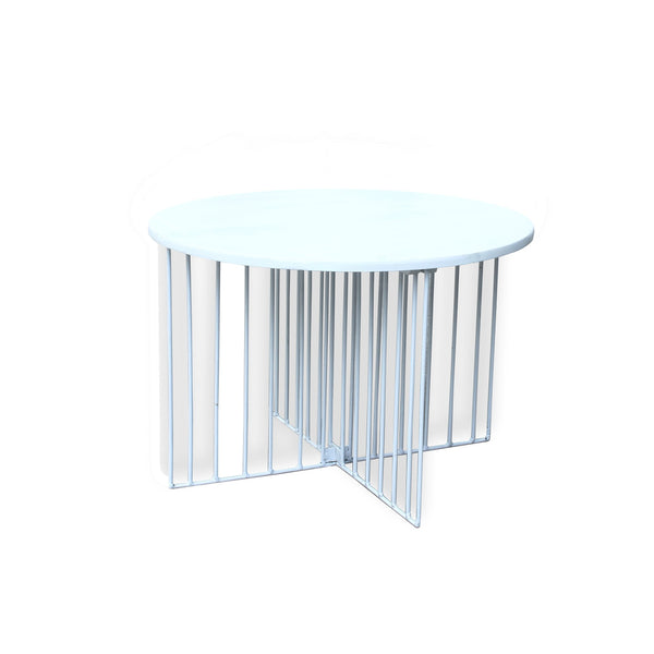 Modern White Finished Mango Wood Coffee Table with White Finished Metal Frame - NH793203