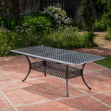 Outdoor Patina Copper Finish Expandable Dining Table - NH476003