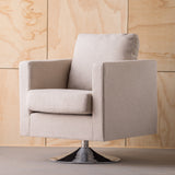 Modern Cream Fabric Swivel Armchair - NH385003