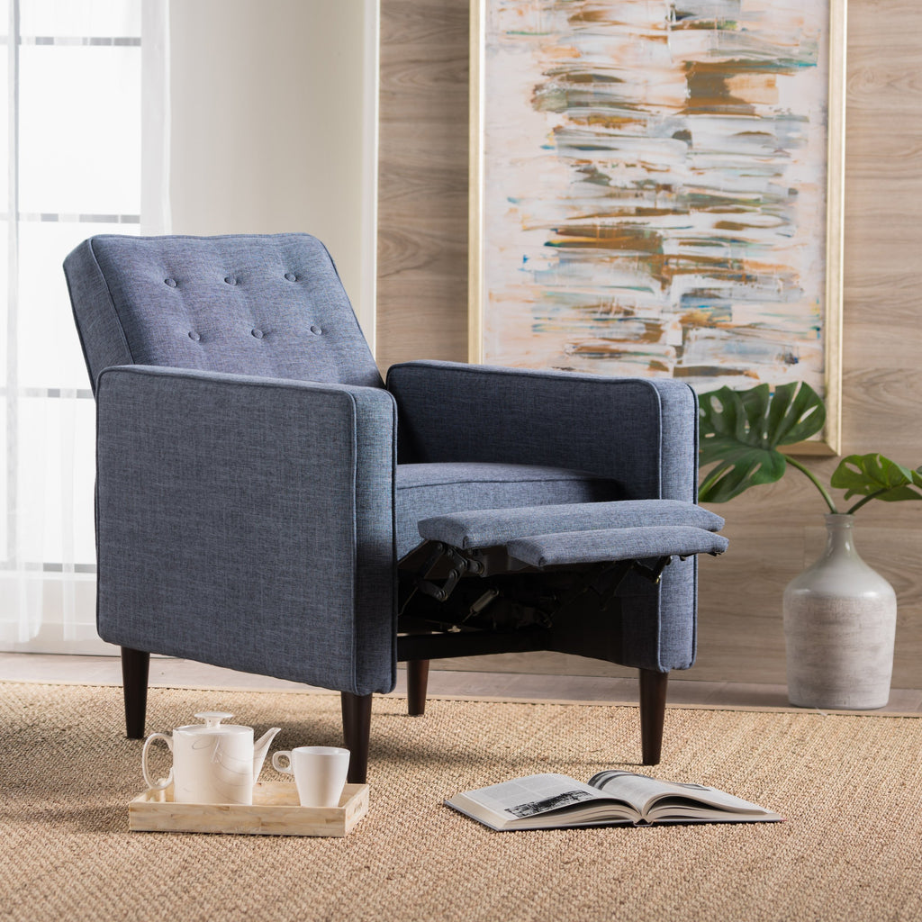 Mid Century Modern Tufted Back Fabric Recliner - NH495003 ...