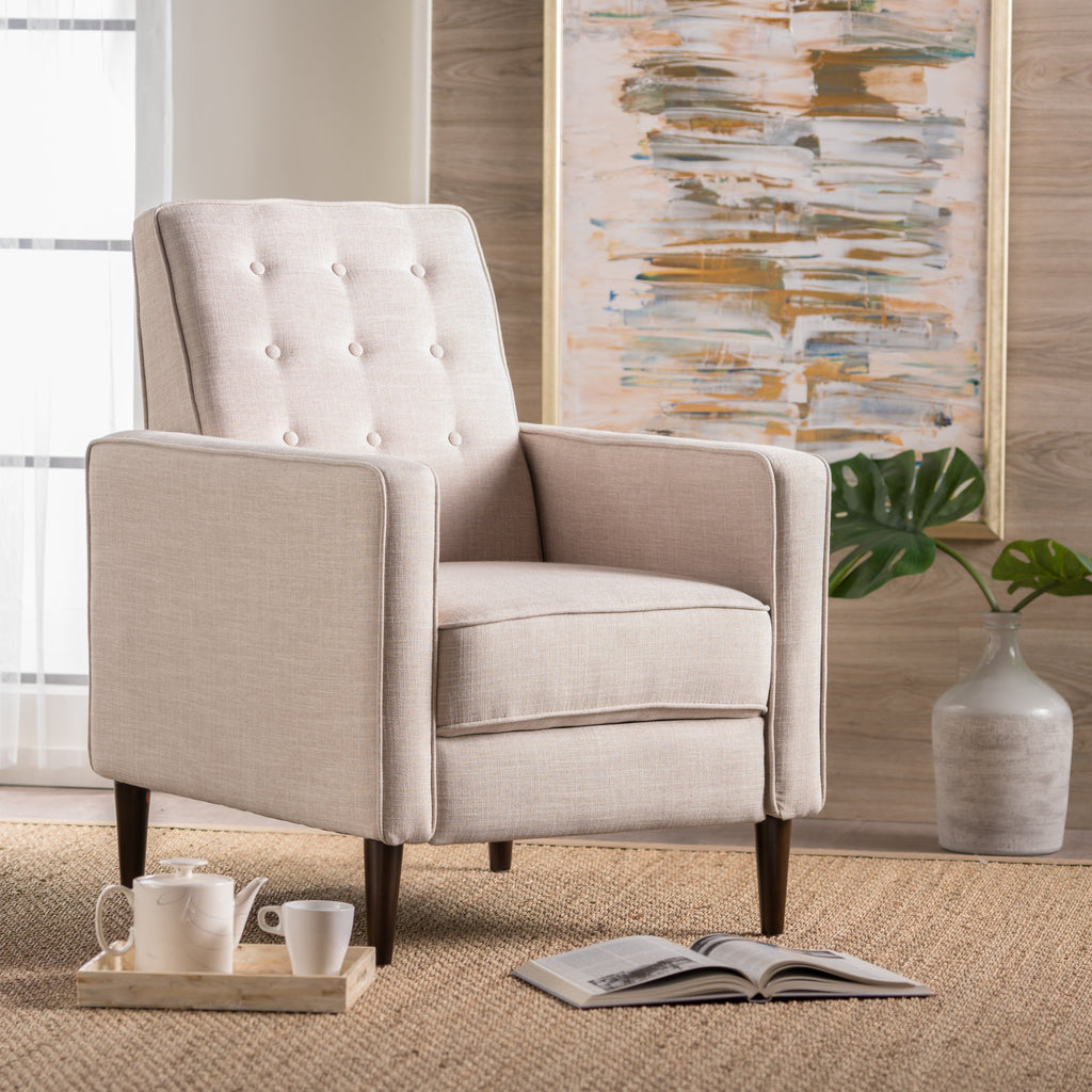 Mid Century Modern Tufted Back Fabric Recliner - NH495003 ...