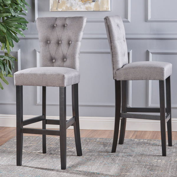 30-Inch Tufted Back Fabric Barstools (Set of 2) - NH982103