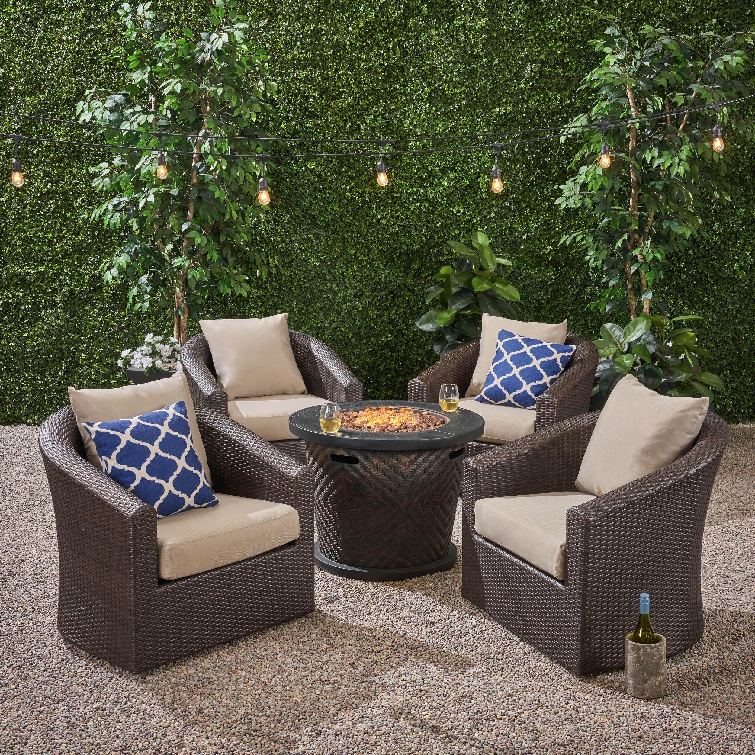 outdoor swivel chairs with fire pit